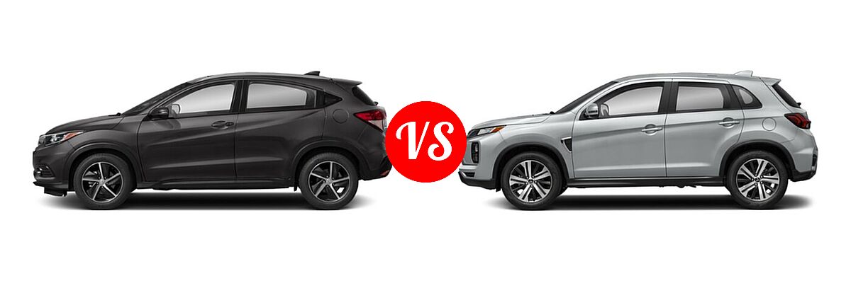 2021 Honda HR-V SUV EX vs. 2021 Mitsubishi Outlander Sport SUV GT / SE - Side Comparison