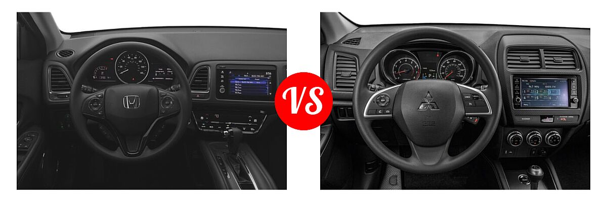 2021 Honda HR-V SUV EX vs. 2021 Mitsubishi Outlander Sport SUV ES / LE - Dashboard Comparison