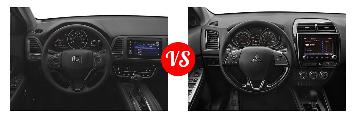 2021 Honda HR-V SUV EX vs. 2021 Mitsubishi Outlander Sport SUV GT / SE - Dashboard Comparison