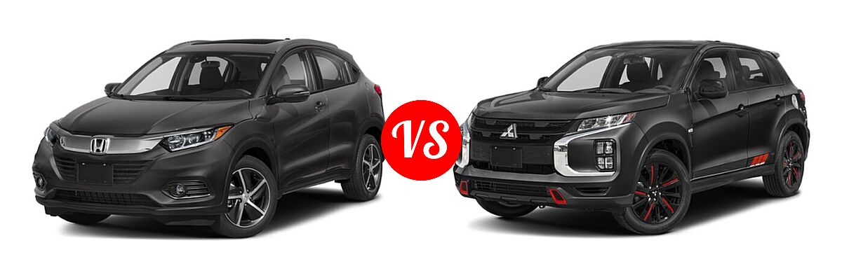 2021 Honda HR-V SUV EX vs. 2021 Mitsubishi Outlander Sport SUV BE - Front Left Comparison