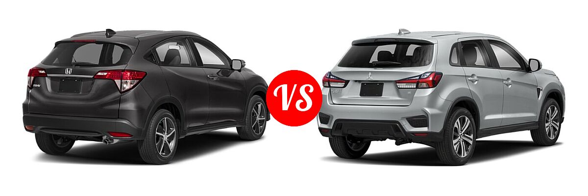 2021 Honda HR-V SUV EX vs. 2021 Mitsubishi Outlander Sport SUV GT / SE - Rear Right Comparison