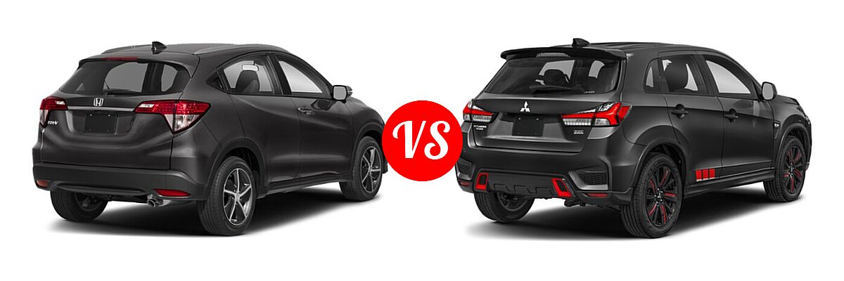 2021 Honda HR-V SUV EX vs. 2021 Mitsubishi Outlander Sport SUV BE - Rear Right Comparison
