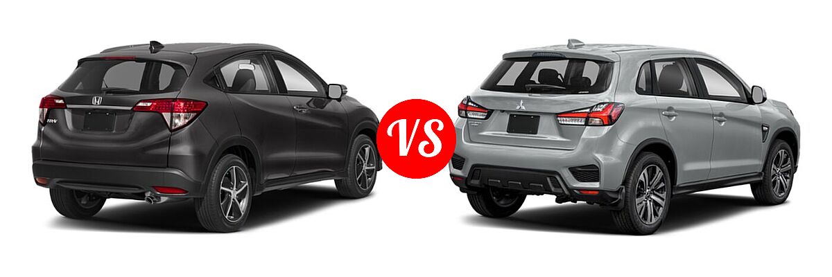 2021 Honda HR-V SUV EX vs. 2021 Mitsubishi Outlander Sport SUV S - Rear Right Comparison