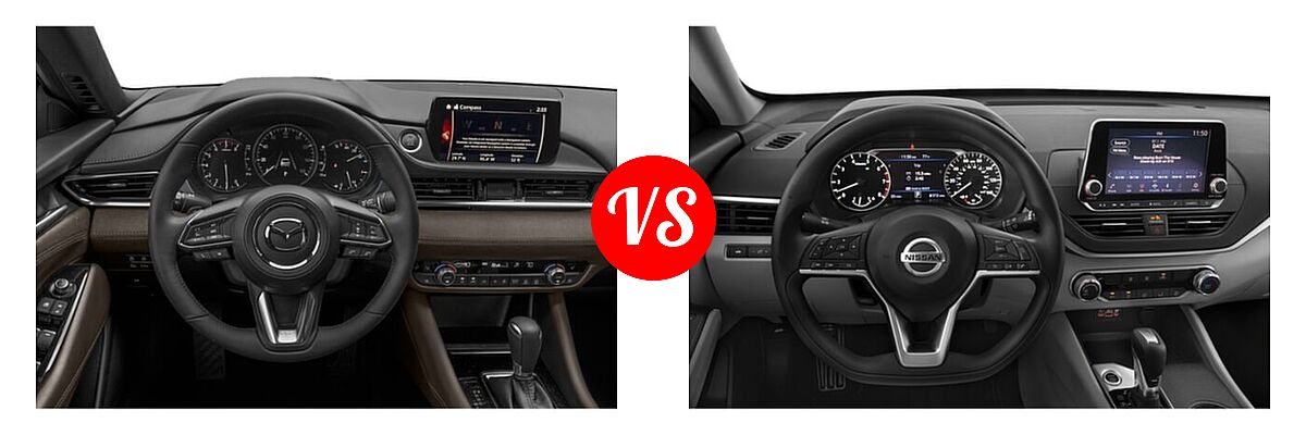 2021 Mazda 6 Sedan Signature vs. 2021 Nissan Altima Sedan 2.5 S - Dashboard Comparison