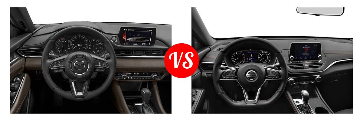 2021 Mazda 6 Sedan Signature vs. 2021 Nissan Altima Sedan 2.0 SR / 2.5 SR - Dashboard Comparison