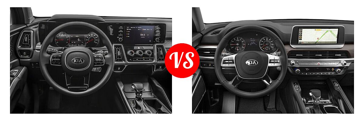 2021 Kia Sorento SUV LX vs. 2021 Kia Telluride SUV EX / LX - Dashboard Comparison