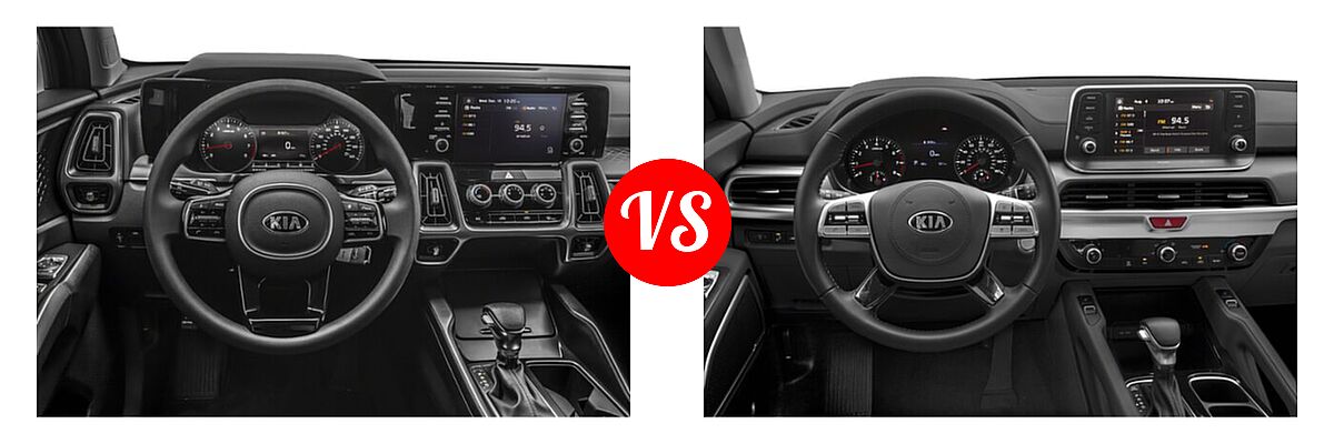 2021 Kia Sorento SUV LX vs. 2021 Kia Telluride SUV S - Dashboard Comparison