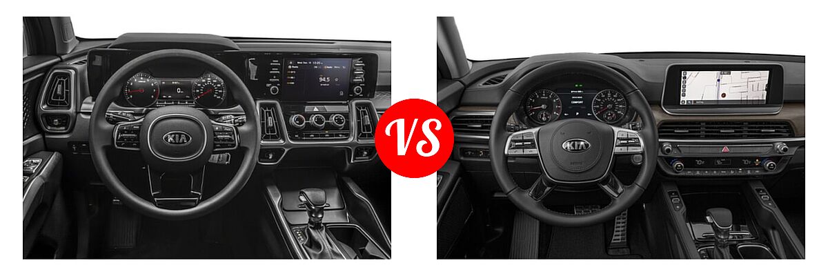2021 Kia Sorento SUV LX vs. 2021 Kia Telluride SUV SX - Dashboard Comparison