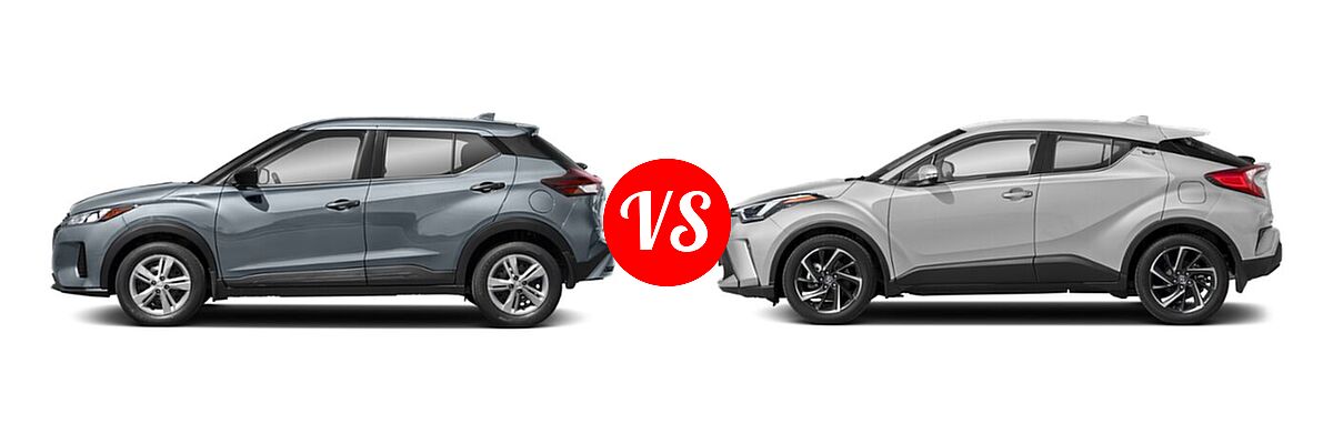 2021 Nissan Kicks SUV S / SV vs. 2021 Toyota C-HR SUV Limited - Side Comparison