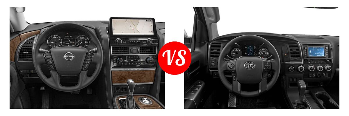 2021 Nissan Armada SUV SL vs. 2021 Toyota Sequoia SUV TRD Sport - Dashboard Comparison
