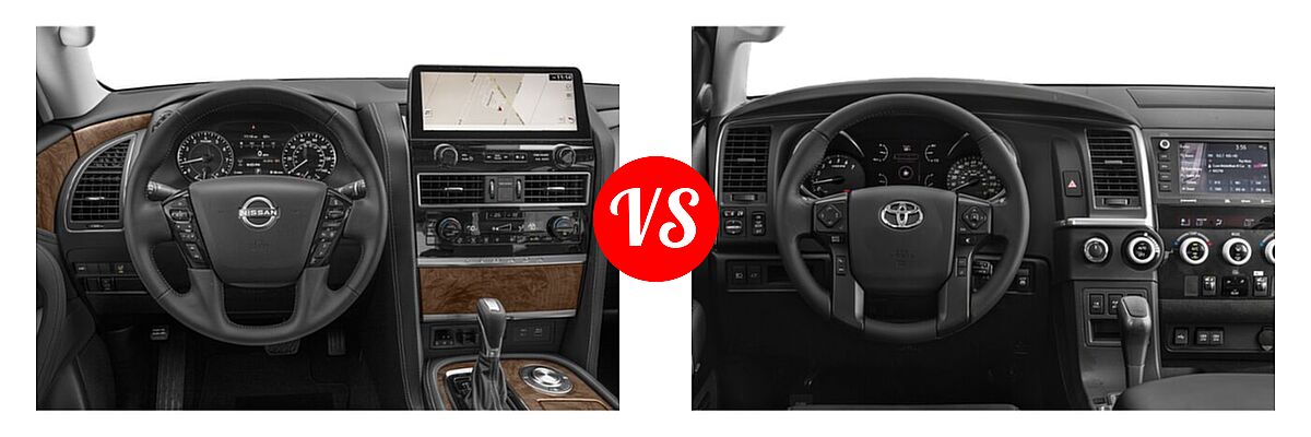 2021 Nissan Armada SUV SL vs. 2021 Toyota Sequoia SUV TRD Pro - Dashboard Comparison