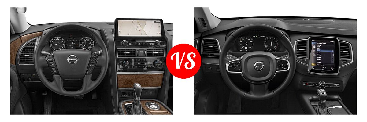 2021 Nissan Armada SUV SL vs. 2021 Volvo XC90 SUV Inscription / Momentum - Dashboard Comparison