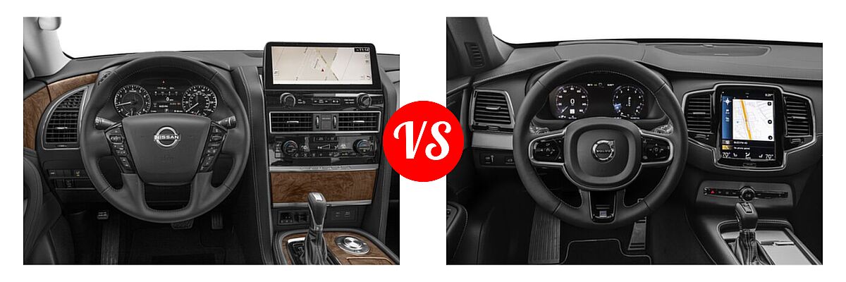 2021 Nissan Armada SUV SL vs. 2021 Volvo XC90 SUV R-Design - Dashboard Comparison