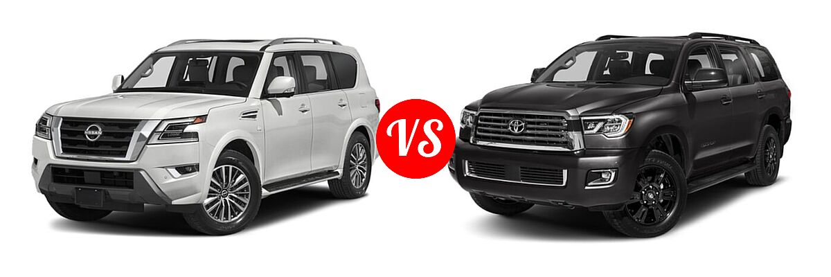2021 Nissan Armada SUV SL vs. 2021 Toyota Sequoia SUV TRD Sport - Front Left Comparison
