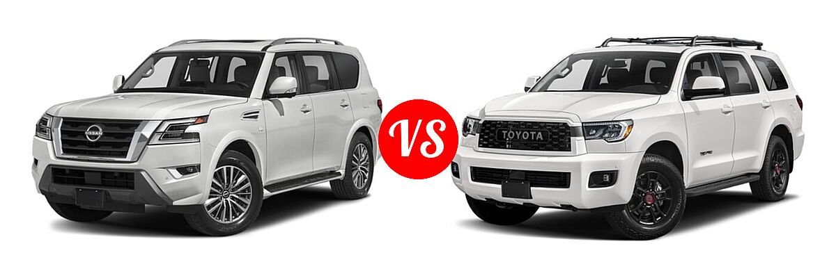 2021 Nissan Armada SUV SL vs. 2021 Toyota Sequoia SUV TRD Pro - Front Left Comparison