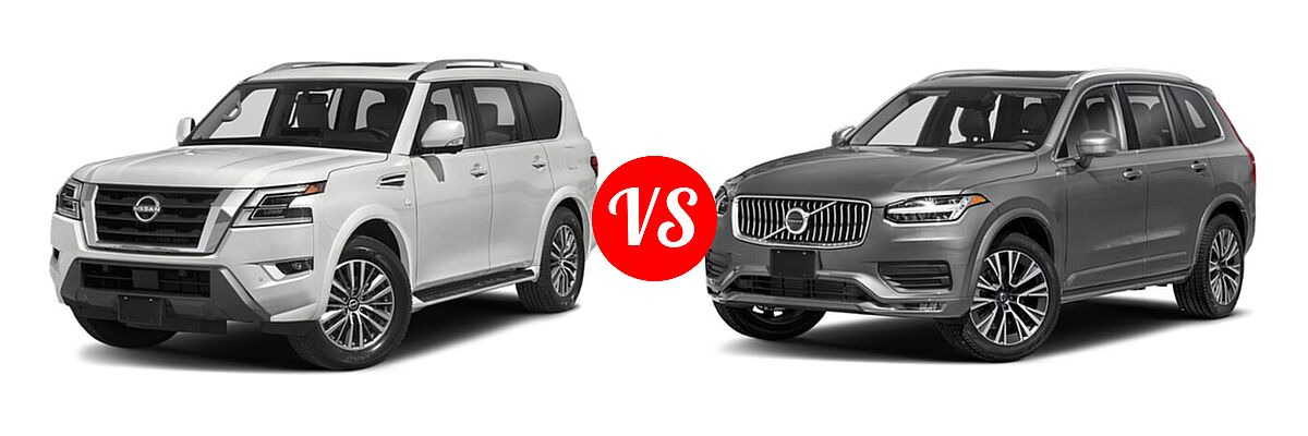 2021 Nissan Armada SUV SL vs. 2021 Volvo XC90 SUV Inscription / Momentum - Front Left Comparison