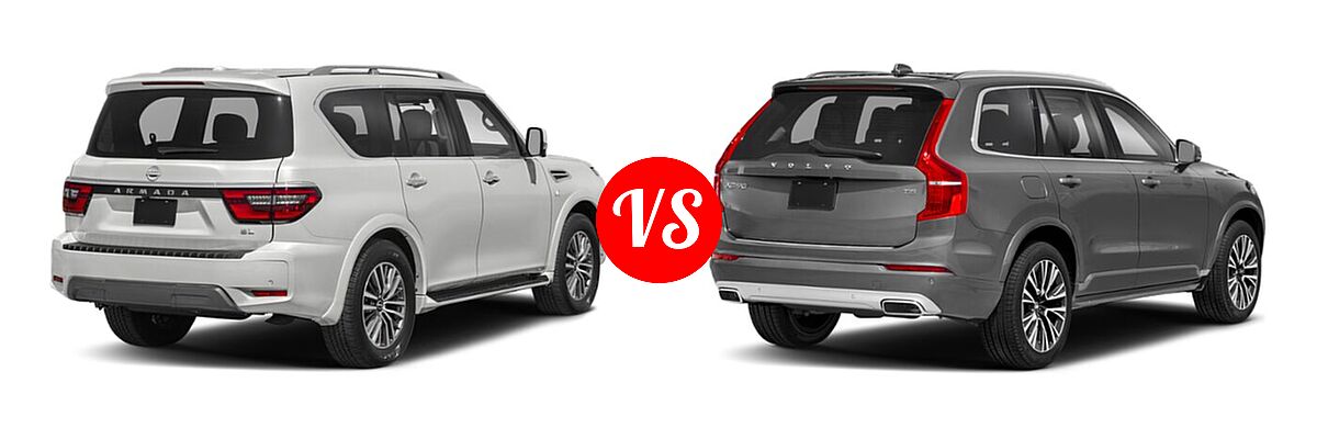 2021 Nissan Armada SUV SL vs. 2021 Volvo XC90 SUV Inscription / Momentum - Rear Right Comparison