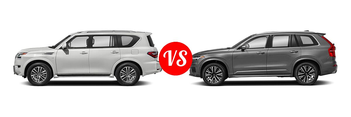 2021 Nissan Armada SUV SL vs. 2021 Volvo XC90 SUV Inscription / Momentum - Side Comparison