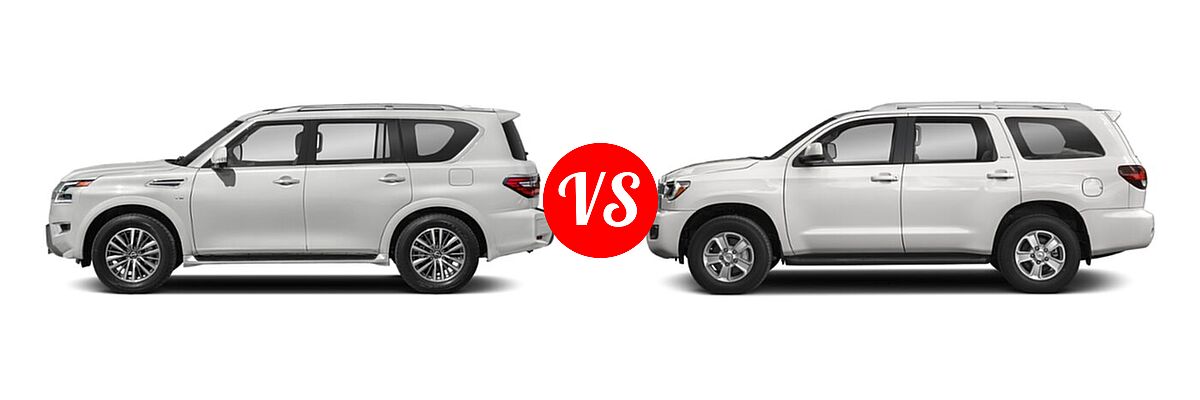 2021 Nissan Armada SUV SL vs. 2021 Toyota Sequoia SUV Nightshade - Side Comparison