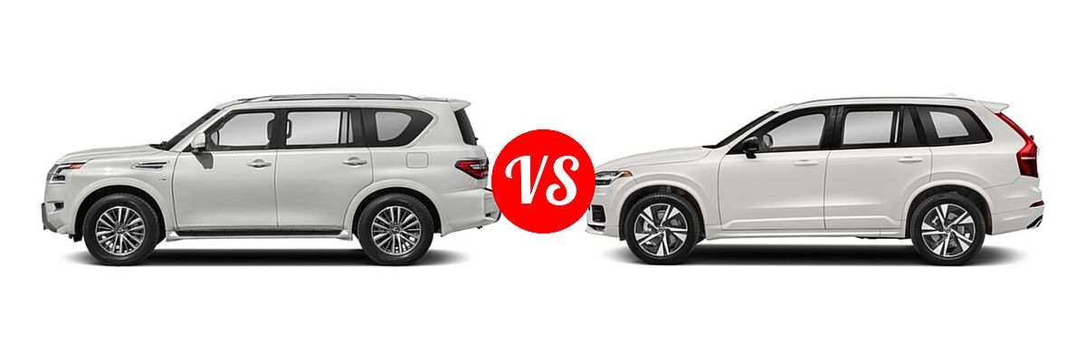 2021 Nissan Armada SUV SL vs. 2021 Volvo XC90 SUV R-Design - Side Comparison