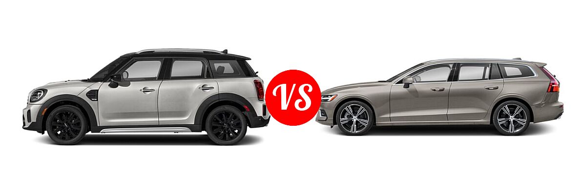 2021 MINI Countryman Wagon Cooper / Cooper S / Oxford Edition vs. 2021 Volvo V60 Wagon Inscription / Momentum / R-Design - Side Comparison