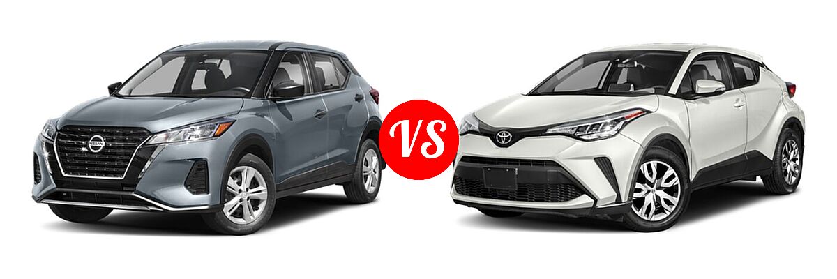 2021 Nissan Kicks SUV S / SV vs. 2021 Toyota C-HR SUV LE / Nightshade / XLE - Front Left Comparison
