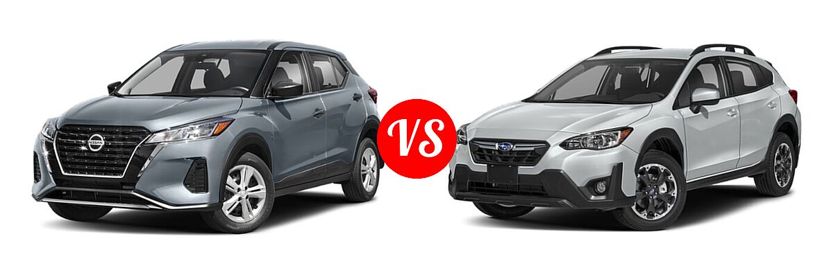 2021 Nissan Kicks SUV S / SV vs. 2021 Subaru Crosstrek SUV Premium - Front Left Comparison