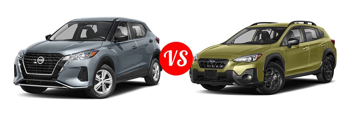 2021 Nissan Kicks SUV S / SV vs. 2021 Subaru Crosstrek SUV Sport - Front Left Comparison