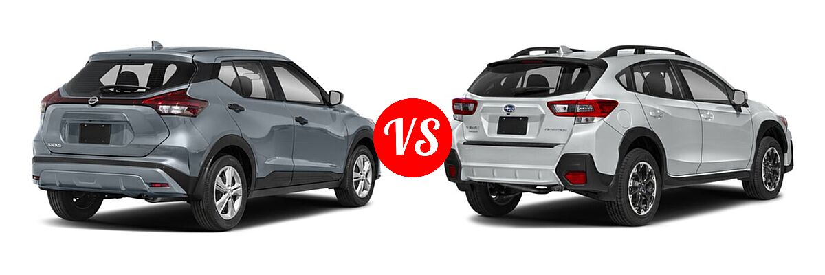 2021 Nissan Kicks SUV S / SV vs. 2021 Subaru Crosstrek SUV Premium - Rear Right Comparison