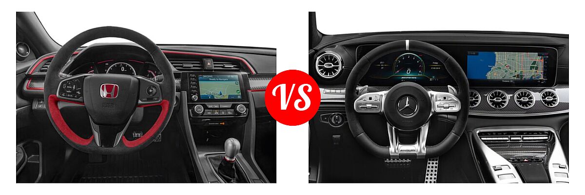 2021 Honda Civic Type R Hatchback Limited Edition vs. 2021 Mercedes-Benz AMG GT Hatchback AMG GT 53 - Dashboard Comparison