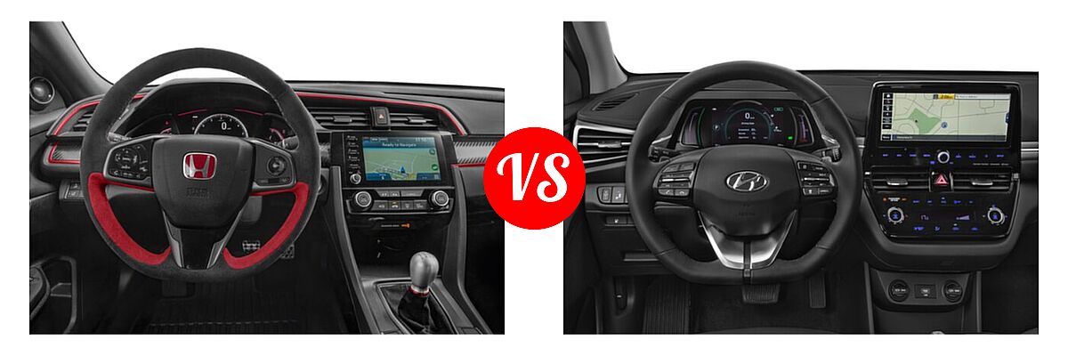 2021 Honda Civic Type R Hatchback Limited Edition vs. 2021 Hyundai Ioniq Electric Hatchback Electric Limited - Dashboard Comparison
