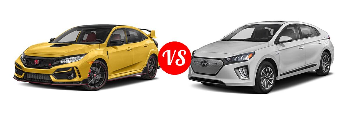 2021 Honda Civic Type R Hatchback Limited Edition vs. 2021 Hyundai Ioniq Electric Hatchback Electric SE - Front Left Comparison