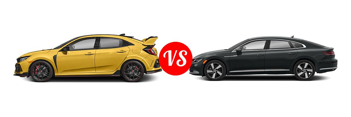 2021 Honda Civic Type R Hatchback Limited Edition vs. 2021 Volkswagen Arteon Hatchback SE - Side Comparison