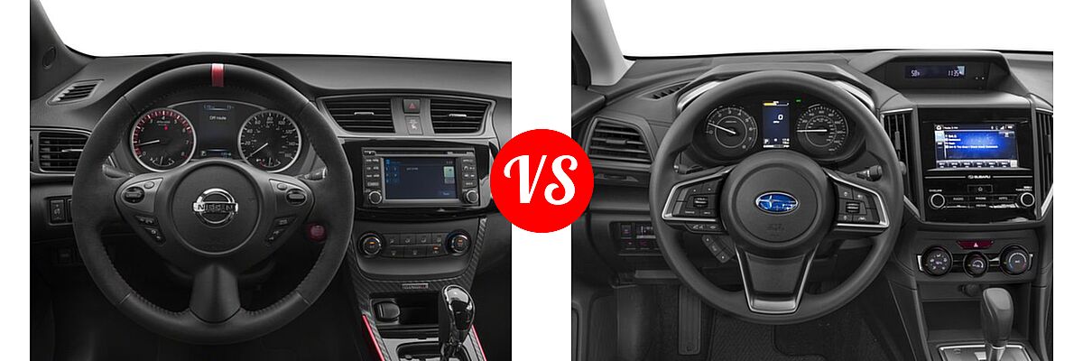 2017 Nissan Sentra NISMO Sedan NISMO vs. 2017 Subaru Impreza Sedan Premium - Dashboard Comparison