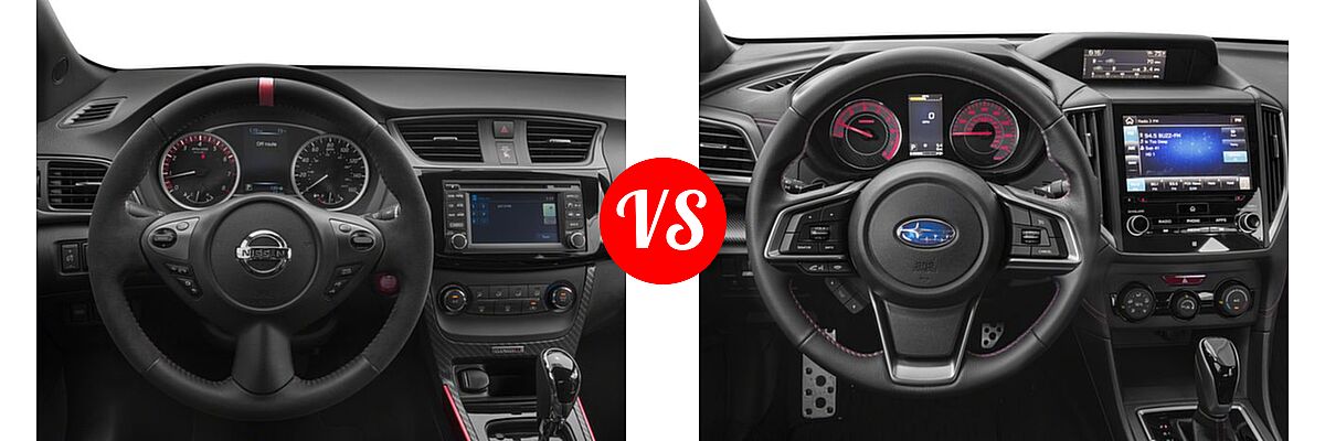 2017 Nissan Sentra NISMO Sedan NISMO vs. 2017 Subaru Impreza Sedan Sport - Dashboard Comparison
