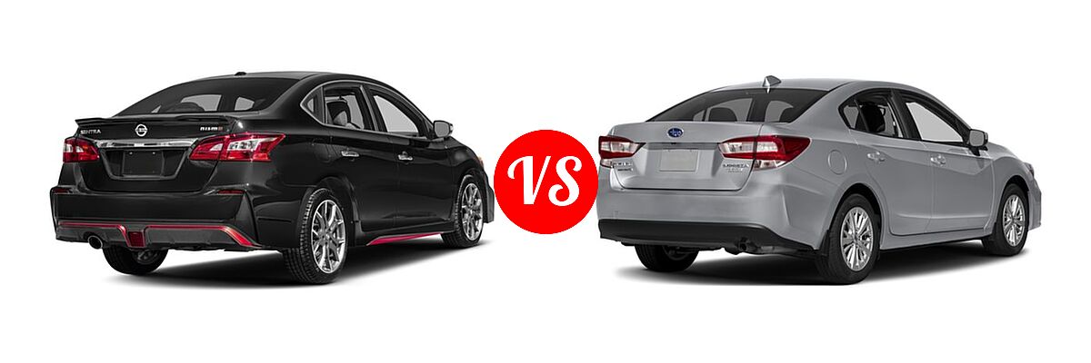 2017 Nissan Sentra NISMO Sedan NISMO vs. 2017 Subaru Impreza Sedan Premium - Rear Right Comparison