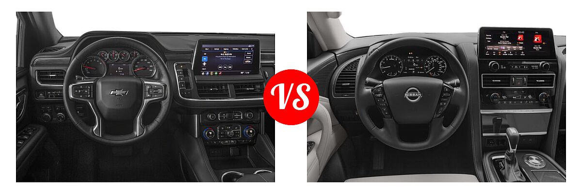 2022 Chevrolet Tahoe SUV LT vs. 2022 Nissan Armada SUV Platinum / S / SV - Dashboard Comparison