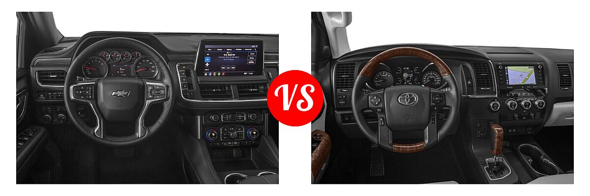 2022 Chevrolet Tahoe SUV Premier vs. 2022 Toyota Sequoia SUV Platinum - Dashboard Comparison