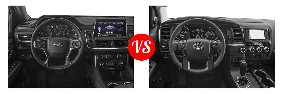 2022 Chevrolet Tahoe SUV Premier vs. 2022 Toyota Sequoia SUV Nightshade - Dashboard Comparison