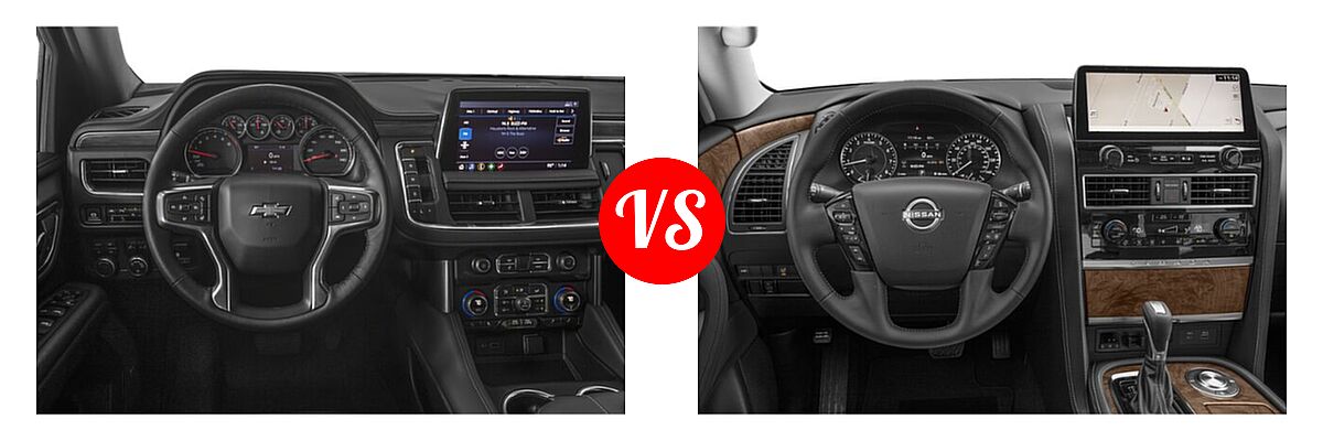 2022 Chevrolet Tahoe SUV Premier vs. 2022 Nissan Armada SUV SL - Dashboard Comparison