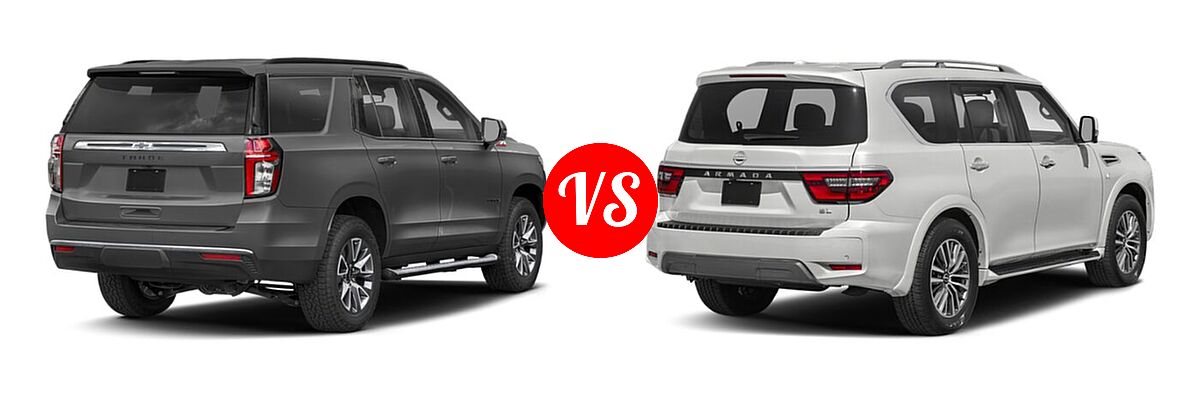2022 Chevrolet Tahoe SUV Premier vs. 2022 Nissan Armada SUV SL - Rear Right Comparison