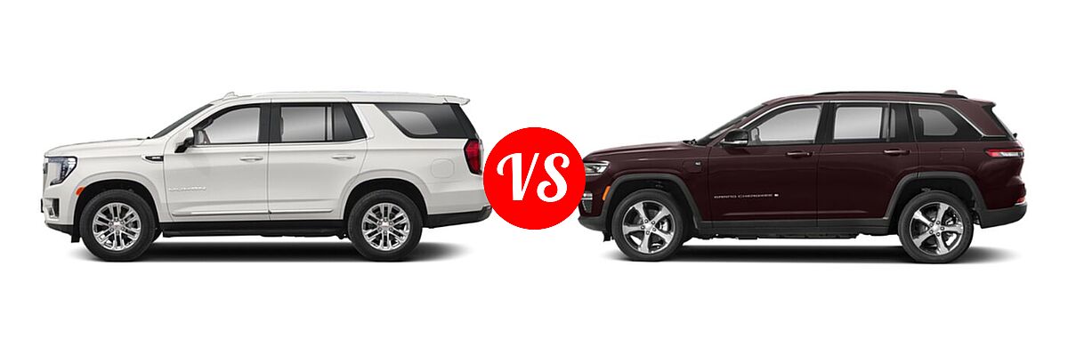 2022 GMC Yukon vs. 2022 Jeep Grand Cherokee 4xe - Side Comparison