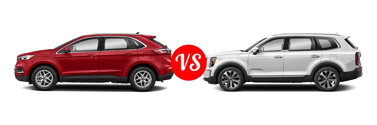2022 Ford Edge SUV SEL / Titanium vs. 2022 Kia Telluride SUV S - Side Comparison