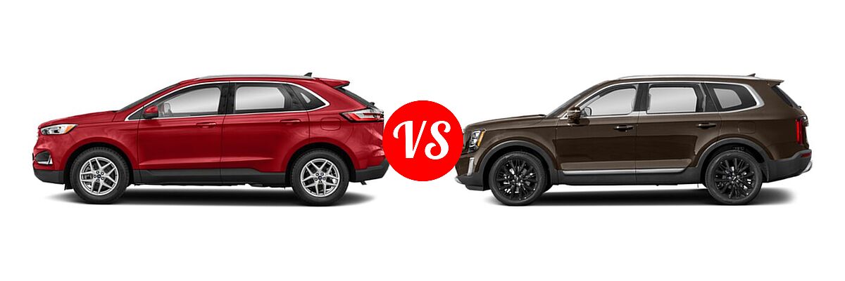 2022 Ford Edge SUV SEL / Titanium vs. 2022 Kia Telluride SUV SX - Side Comparison