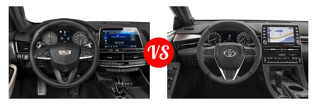 2022 Cadillac CT5 Sedan Luxury / Premium Luxury / Sport vs. 2022 Toyota Avalon Sedan Limited - Dashboard Comparison