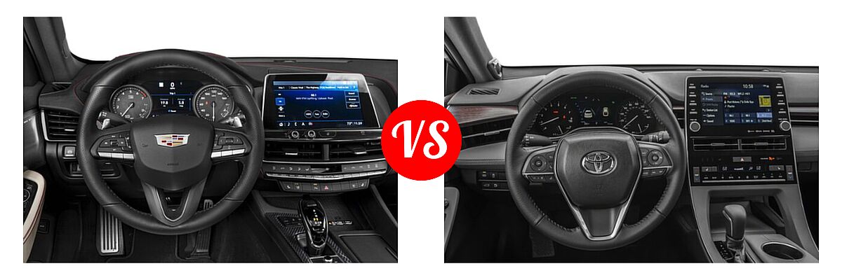 2022 Cadillac CT5 Sedan Luxury / Premium Luxury / Sport vs. 2022 Toyota Avalon Sedan XLE - Dashboard Comparison