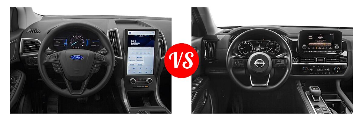 2022 Ford Edge SUV ST-Line vs. 2022 Nissan Pathfinder SUV S - Dashboard Comparison