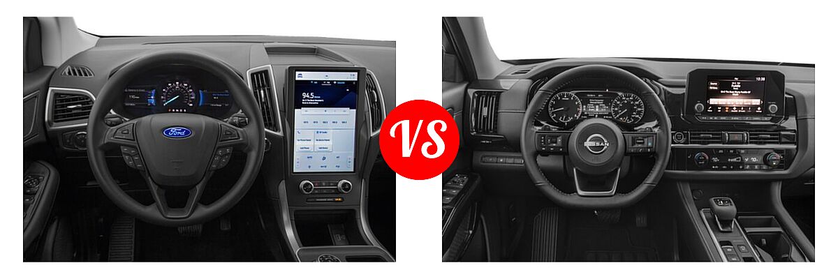 2022 Ford Edge SUV ST-Line vs. 2022 Nissan Pathfinder SUV SV - Dashboard Comparison