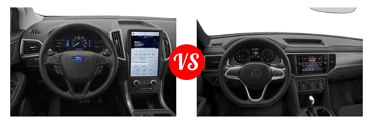 2022 Ford Edge SUV ST-Line vs. 2022 Volkswagen Atlas SUV 2.0T SE / 2.0T SE w/Technology / 3.6L V6 SE w/Technology - Dashboard Comparison