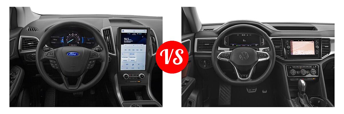 2022 Ford Edge SUV ST-Line vs. 2022 Volkswagen Atlas SUV 3.6L V6 SEL R-Line - Dashboard Comparison